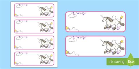 Unicorn Editable Drawer Labels | Unicorn School Labels