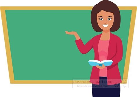 School Clipart-teacher standing at chalkboard clipart