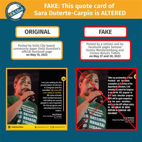 FACT CHECK: Sara Duterte quote on K-14 and ROTC FAKE