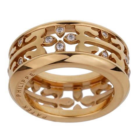 Patek Philippe Calatrava Diamond Rose Gold Ring – Opulent Jewelers