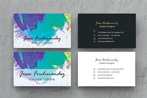 Artistic Business Card Template -002 | Business card template, Artist ...