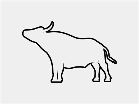 bull outline vector silhouette 11139410 Vector Art at Vecteezy