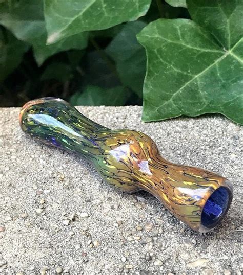 Glass Chillum Pipe Thick Glass Chillums Iridescent Glass | Etsy