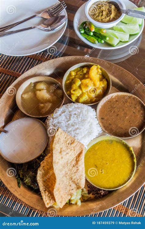 Traditional Platter from Assam (Assamese Thali), Ind Stock Image ...