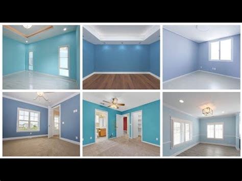 light Blue Color Combination for Walls || Wall Painting Design Ideas || Sky Blue Colour… | Wall ...