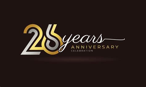 26 Year Anniversary Celebration Logotype with Linked Multiple Line ...