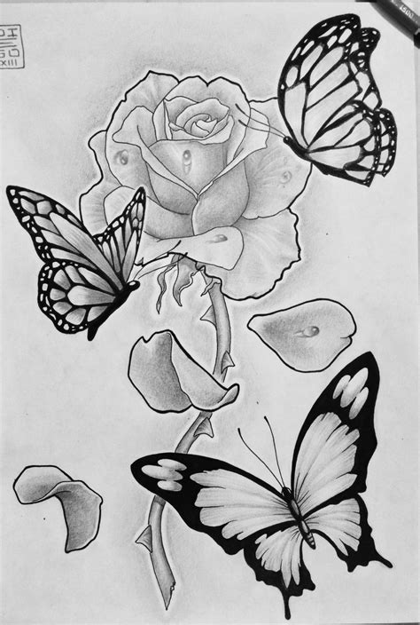 rose and butterflies by Zetas-Art on DeviantArt