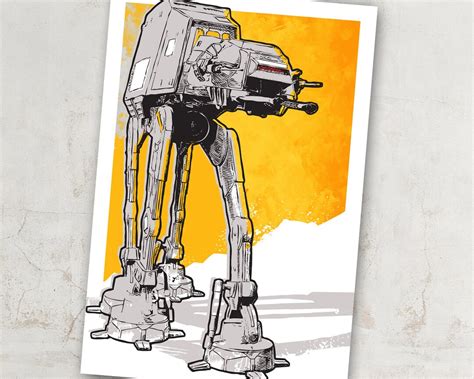 Star Wars Imperial AT-AT Walker Art Print Minimalist Pop - Etsy