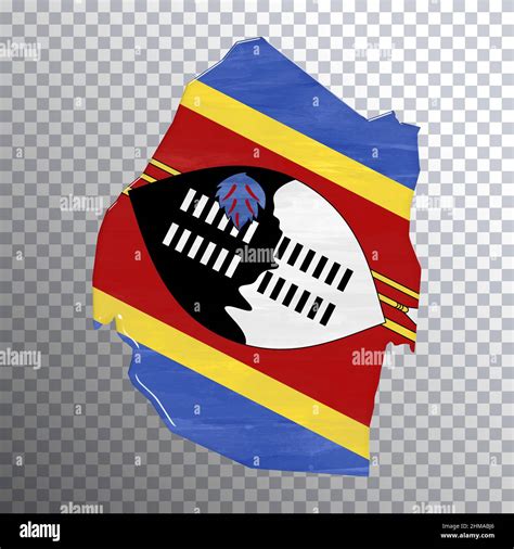 Swaziland flag and map, transparent background, Clipping path Stock ...