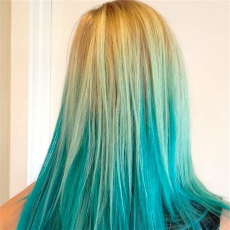 Teal Blue Hair Tips