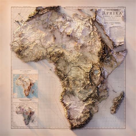 Africa Topography - Etsy | Topography map, Map, Relief map