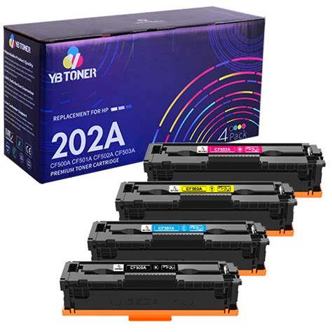 Compatible HP 202A Toner Cartridges 4-Pack - Standard Yield