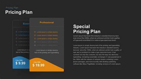 4 Pricing Plan Template for PowerPoint and Keynote Presentation