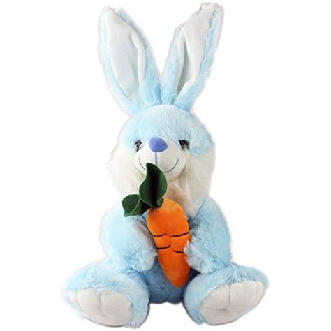 Plush Bunny Rabbit Stuffed Animal Large Easter Bunny with Carrot by bogo Brands (Blue) - Walmart ...