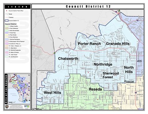 Los Angeles City Council Districts Map - Topographic Map World