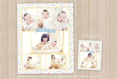 16x20 Photo Collage Board Template | Creative Photoshop Templates ~ Creative Market