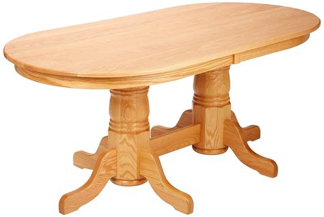 Dooley's EN7236DBD-4 Solid Oak Double Pedestal Oval Dining Table, 72" Length x 36" Width x 30 ...