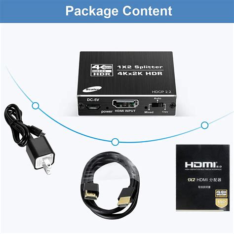 4K HDMI Splitter 1x2 2160P 60HZ HDMI2.0