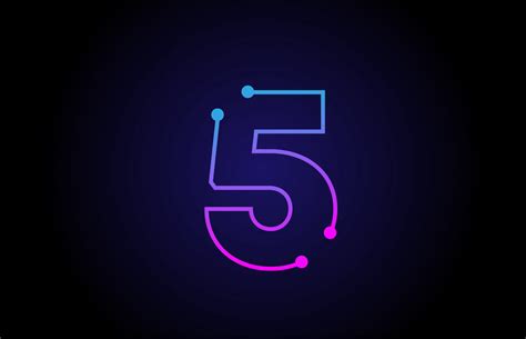 Number 5 logo icon design in pink blue colors | Ethos3 - A Presentation ...