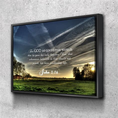 John 3:16 KJV #17 Bible Verse Canvas Wall Art