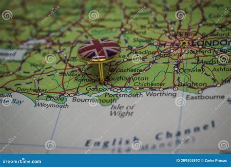 Southampton Pinned on a Map with the Flag of United Kingdom Stock Photo ...