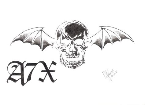 how to draw avenged sevenfold logo - foxartillustration