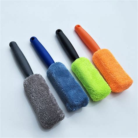 Microfiber Long Handle Tire Brush Car Cleaner Plating Wheel Hub Brush ...