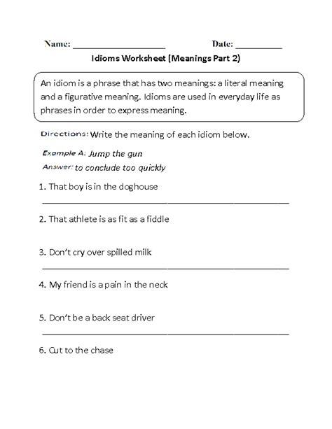 Englishlinx.com | Idioms Worksheets