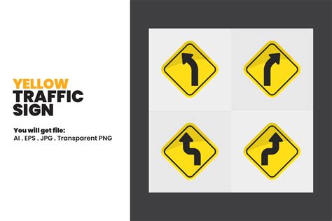 Yellow Traffic Sign Set Graphic by SetiawanAPDesignWorks · Creative Fabrica