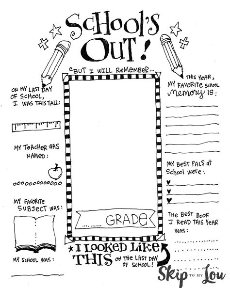 The Coolest FREE Printable End of School Coloring Page | School coloring pages, School memories ...