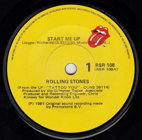 Rolling Stones – Start Me Up (1981, Vinyl) - Discogs