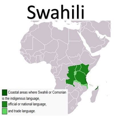 Map of the Swahili Language [400×423] : MapPorn