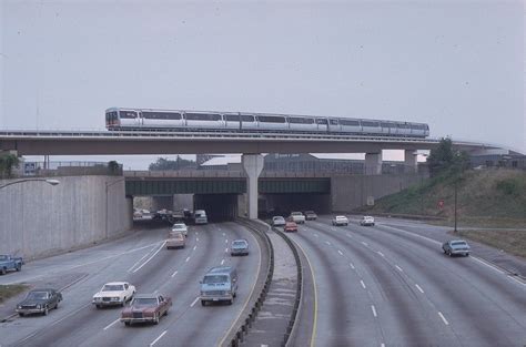 Westbound MARTA train over the Downtown Connector between Georgia State ...