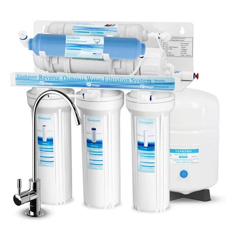 Geekpure 6 Stage Reverse Osmosis Drinking Water Filter System with DI Filter-75GPD - Walmart.com ...