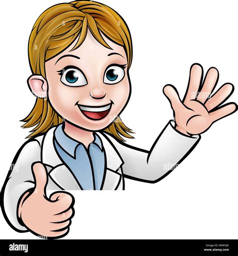 Scientist Cartoon Character Thumbs Up Sign Stock Vector Image & Art - Alamy