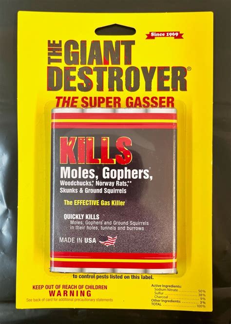 New Atlas Giant Destroyer Gas Bomb Gopher, Mole and Rat Killer - Pack of 1 | eBay