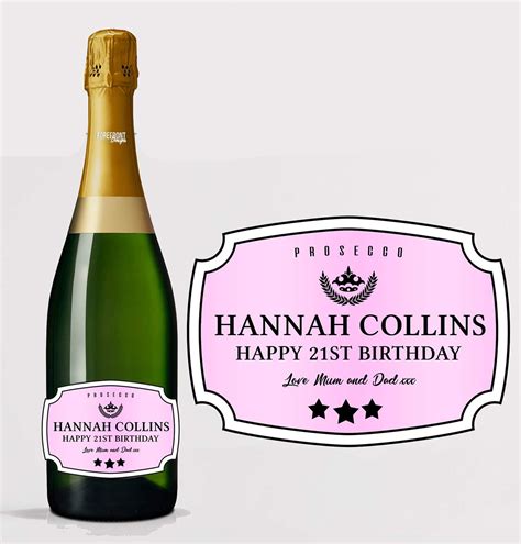 Personalised Prosecco Bottle Label Custom - Any Wording: Amazon.co.uk: Kitchen & Home