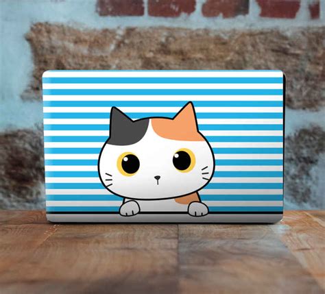 Cute cartoon cat laptop stickers - TenStickers