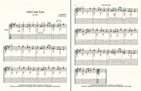 JLA Music - "Auld Lang Syne" Arranged for Guitar Solo by Jeff Anvinson ...