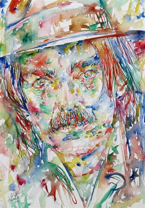 Captain Beefheart Watercolor Portrait.3 Painting by Fabrizio Cassetta