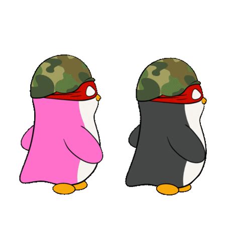 Marching World War 2 Sticker by Pudgy Penguins for iOS & Android | GIPHY