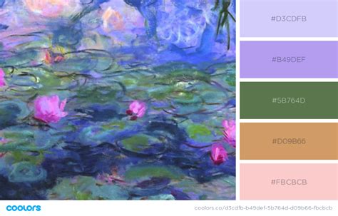 Monet ninfee | Palette art, Color palette, Monet paintings