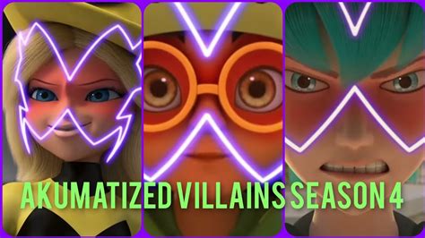 All Akumatized Villains | Miraculous Ladybug Season 4 - YouTube