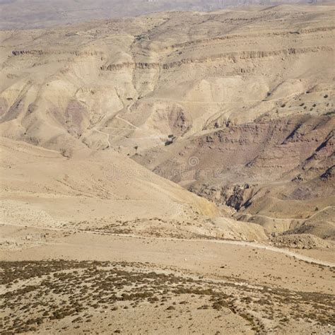 The Jordan Rift Valley and Moav Mountains from Arad, Israel Stock Photo ...