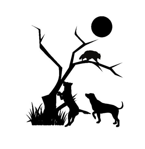 Raccoon Coon Hunting Dogs Dog Treeing Tree Vector File in SVG - Etsy