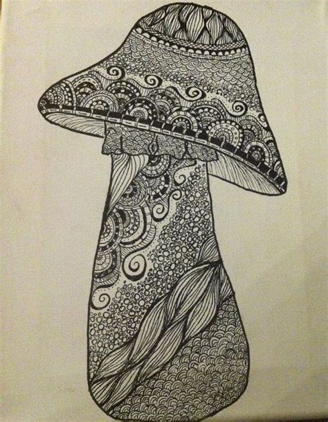 Zentangle Mushroom | Geometric pattern design, Zentangle, Zentangle designs