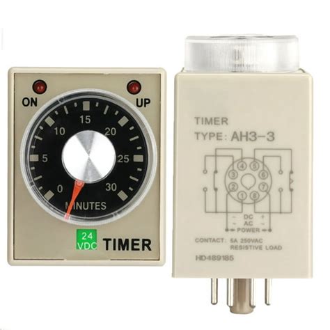 Kritne 24VDC 6/10/30/60 Minutes Power On Delay Timer Time Relay AH3-3, Power On Delay Relay ...