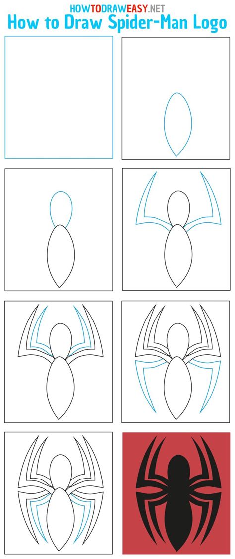 How to Draw Spiderman logo Step by Step | Spiderman drawing, Spiderman painting, Spiderman ...