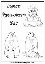Happy Groundhog Day Coloring Pages Free Printable PDF  Worksheetspack sketch template