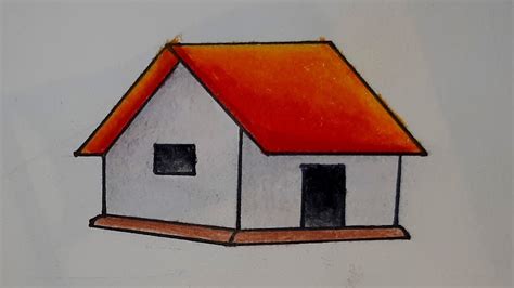 How to draw hut house | house drawing pencil color - hut drawing colour ...